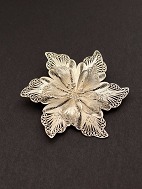 Sterling silver filigree brooch