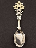 Michelsen Christmas spoon 1929 wooden tower silver with enamel