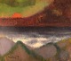 Knud Horup 
(1926-1973), 
Denmark. Oil on 
canvas. 
Modernist 
landscape with 
sunset. 1960s.
The ...