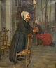 Busk, William 
(19th century): 
Praying women 
in a French 
church. Oil on 
canvas. Signed. 
56 x 47 ...