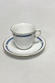 Frederiksborglottery Cup and Saucer with blue decor and gilt.