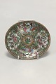 Chinese Canton 
(gold and 
green) oval 
plate. Palace 
scenery and 
birds and 
butterflies. 
Ca. 1850. ...