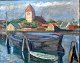 Mumm, Henry 
Alexander (1894 
- 1981) 
Denmark: 
Harbour scene. 
Oil on canvas. 
Signed 1929. 54 
x 68 ...
