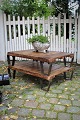 Coffee table consisting of 2 pcs. old French industrial pallets in wood and iron with a really ...