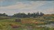 Zillen, Johan 
Wilhelm (1824 - 
1870) Denmark: 
Landscape with 
cows on a field 
by a farm. Oil 
on ...