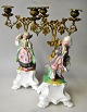 Pair of French 
candelabra of 
porcelain and 
bronze, 19th 
century. 
Hand-painted 
bisquit 
porcelain. ...