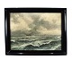 Oil painting 
with ocean 
motif and black 
wooden frame 
signed A. N. 
Tpur.
40 x 53 cm.