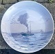 Large B&G plate with navy, ship motif