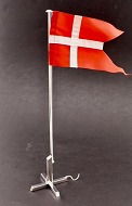 Sterling silver (925s) flagpole 40 cm. with the flag of Dannebrog