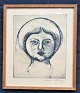 Position, 
Herman Emanuel 
(1925 - 1996) 
Denmark: Girl 
portrait. 
Etching. 
Signed. 27 x 23 
xm.
Framed.