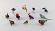 Swedish glass 
art. 11 
miniature 
figures in the 
form of birds 
in mouth-blown 
art glass. 1970 
/ ...