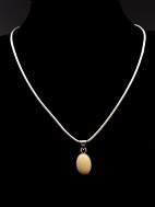 Sterling silver necklace with N E From ivory pendant