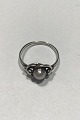 Georg Jensen Sterling Silver Ring No 5 w Pearl