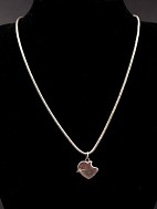 Sterling silver necklace 43 cm. and heart pendant