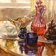 Aage Lund; Painting, arrangement, oil on canvas