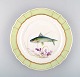 Royal Copenhagen fish plate with green edge, gold decoration and fish motif. 
Model 919/1710.
