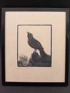 Johannes Larsen woodcut 42 x 37 cm. signed. 