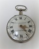 David Caillatte, Copenhagen. Born 1727- died 1794. Silver pocket watch. The clock works. Key for ...