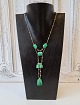 Necklace in 18 
kt gold with 
beautifully 
carved jade and 
Akoya pearls. 
Appears without 
stamps - ...