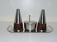 Stelton 
stainless steel 
and teak wood, 
plate de menage 
with salt and 
pepper shaker 
and a mustard 
...