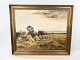 Oil painting 
with harvest 
motif and 
gilded frame, 
from 1951.
77,5 x 66 cm.
