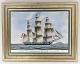 Bing & Grondahl. Porcelain. Danish ship portraits. Image of the frigate 
"Frederick the Siette". Dimensions: Width 38 * 30 cm. 3500 have been produced 
and this number is 97.