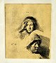 Rembrandt van 
Rijn (1606 - 
1669) Holland: 
Studie med tre 
kvindehoveder. 
Kobberstik. 
12,5 x 10,5 ...