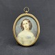 Height 11.5 cm.Width 9 cm.Unusually large miniature portrait of beautiful woman from the ...