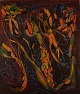 Ivy Lysdal, f 1937. Dansk keramiker og kunstmaler. Akryl på lærred. Abstrakt 
modernistisk maleri. Koloristisk palette. Dateret 1997.
