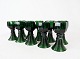 Set of ten dark 
green Rømer 
glass, in great 
used condition 
from the 1920s.
12,5 x 5,5 cm.