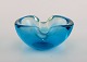 Murano bowl in light blue mouth blown art glass. Italian design, 1960s.
