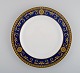 Gianni Versace for Rosenthal. Medusa Blue porcelain plate with gold decoration. 
Late 20th century.
