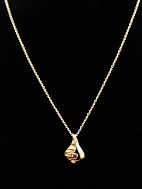 14 carat gold necklace 43 cm. with pendant
