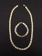 Gold-plated sterling silver necklace and bracelet