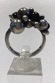 Georg Jensen Sterling Silver Ring Moonlight Grapes Onyx