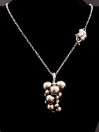Georg Jensen moonlight grapes sterling silver pendant and chain