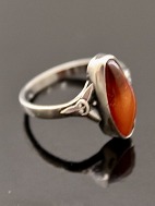 830 silver ring size 55 with amber