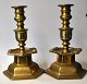 Brass 
candlesticks, 
copy of 17th 
century 
candlesticks, 
20th century 
Denmark. On 6 
angular feet, 
...