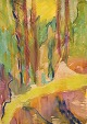 Ivy Lysdal, f 
1937. Dansk 
keramiker og 
kunstmaler. 
Gouache på 
karton. 
Abstrakt 
modernistisk 
...