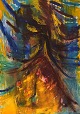 Ivy Lysdal, f 
1937. Dansk 
keramiker og 
kunstmaler. 
Gouache på 
karton. 
Abstrakt 
modernistisk 
...