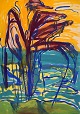 Ivy Lysdal, f 
1937. Dansk 
keramiker og 
kunstmaler. 
Gouache på 
karton. 
Abstrakt 
modernistisk 
...