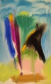 Ivy Lysdal, f 
1937. Dansk 
keramiker og 
kunstmaler. 
Gouache på 
karton. 
Abstrakt 
modernistisk 
...
