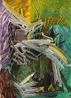 Ivy Lysdal, f 
1937. Dansk 
keramiker og 
kunstmaler. 
Gouache på 
karton. 
Abstrakt 
modernistisk 
...