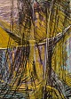 Ivy Lysdal, f 1937. Dansk keramiker og kunstmaler. Gouache på karton. Abstrakt 
modernistisk maleri. Koloristisk palette. Sent 1900-tallet.
