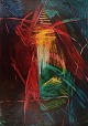 Ivy Lysdal, f 
1937. Dansk 
keramiker og 
kunstmaler. 
Gouache på 
karton. 
Abstrakt 
modernistisk 
...