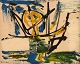 Einar Person 
(1918-2006), 
Sverige. Olie 
på lærred. 
Abstrakt 
komposition. 
1960'erne.
Lærredet ...