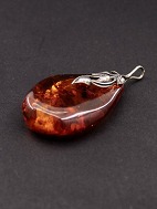 Amber pendant with silver mounting