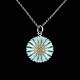 Bernhard Hertz. 
Silver Daisy 
Pendant with 
blue enamel. 
18mm.
Crafted by 
Bernhard Hertz 
/ Lund - ...