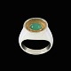Ole Waldemar 
Jacobsen. 
Sterling Silver 
Ring with 18k 
Gold and 
Chrysoprase.
Designed and 
crafted ...
