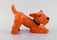 Ida Meisinger (1897-1985) for Goldscheider. Terrier i glaseret keramik. Smuk 
glasur i orange nuancer. 1930